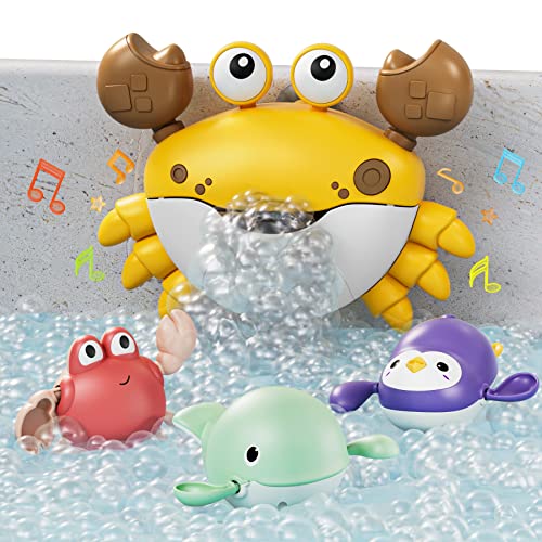 TUMAMA Badespielzeug Mit Musik, Krabbe Bad Seifenblasenmaschine für Baby mit 3 Wind-Up Schwimmen Spielzeug Kleinkinder ab 1 2 3 Jahr, Säuglinge automatische Seifenblasen Maschine Gebläse für Badewanne TUMAMA Badespielzeug Mit Musik, Krabbe Bad Seifenblasenmaschine für Baby mit 3 Wind-Up Schwimmen Spielzeug Kleinkinder ab 1 2 3 Jahr, Säuglinge automatische Seifenblasen Maschine Gebläse für Badewanne von TUMAMA KIDS