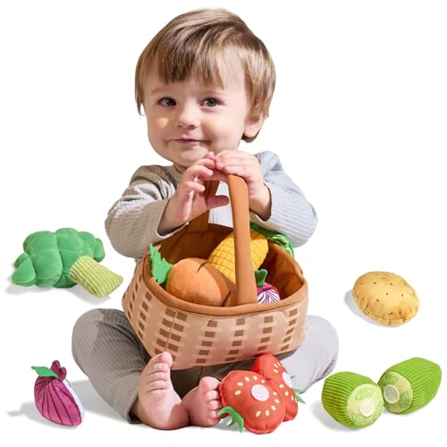 TUMAMA Gemüse Einkaufskorb Kinder Set, Shop Waren Rollenspiel Zubehör für Kinderküche, Plüsch Korb mit Gurke, Tomate, Karotte, Kartoffel, Brokkoli, Mais und Zwiebel, Spielküche ab 0 1 2 3 4 5 6 Jahre TUMAMA Gemüse Einkaufskorb Kinder Set, Shop Waren Rollenspiel Zubehör für Kinderküche, Plüsch Korb mit Gurke, Tomate, Karotte, Kartoffel, Brokkoli, Mais und Zwiebel, Spielküche ab 0 1 2 3 4 5 6 Jahre von TUMAMA KIDS