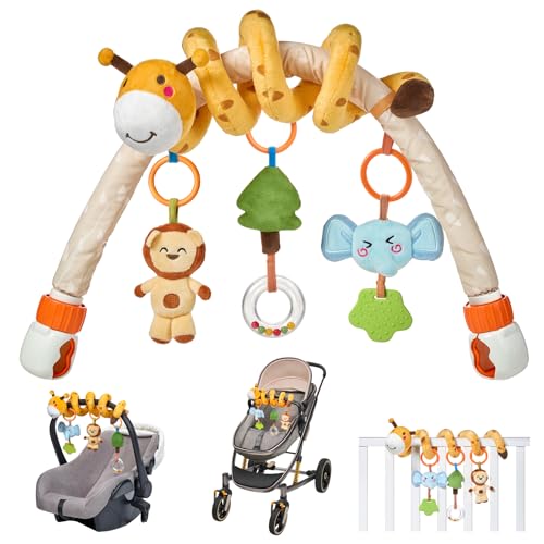 TUMAMA Baby Kinderwagen Spielzeug Spielbogen, Activity Spirale Spielzeug ab 0-6 Monate Autositz Hängend Sensory Spielzeug mit Babyrassel von TUMAMA KIDS