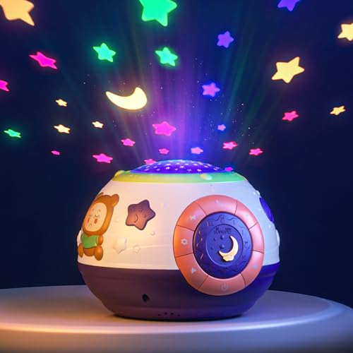 TUMAMA Baby Nachtlichter Projektor,Baby Lichter Projektor mit Star Sensory Lights&Music,Baby Schnuller Weißes Rauschen Maschine Spielzeug für Babys Kinder Jungen Mädchen von TUMAMA