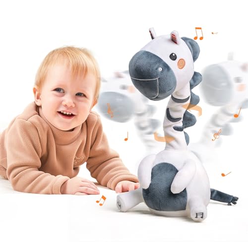 TUMAMA Kids Tanzendes Sprechendes Zebra,Elektronisches Weiches Plüschspielzeug mit Aufnahme und Wiederholung, Singendes Interaktives Babyspielzeug für Kleinkinder, Jungen, Mädchen, Geschenke von TUMAMA