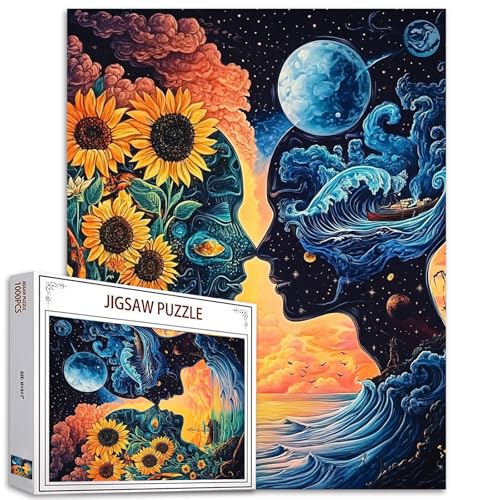 Puzzle mit menschlichen Organen, 1000 Teile für Erwachsene, Familien (die Erde, Paare, tropische Pflanzen) passen perfekt zusammen, 50 x 70 cm, Landschaftsaufführung, rahmenbar, magische Puzzle-Kunst von TUMOVO