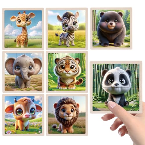 TUNJILOOL Kinderpuzzle,8 Pack Spielzeug für Kleinkinder Lernen Montessori Spielzeug 8x6 Teile Puzzle Kinder & Holzpuzzle für Jungen Puzzles für 3 4 5 6 Jahre alt von TUNJILOOL