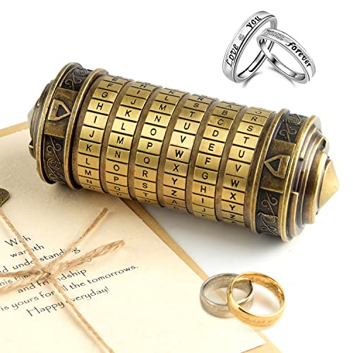 TUPARKA 5 Stück Da Vinci Code Mini Cryptex Puzzle Boxen Interessantes Kreatives Geschenk Bronze von TUPARKA