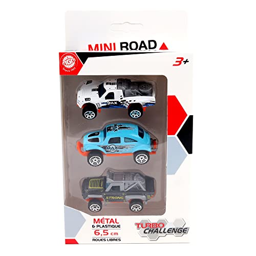 TURBO CHALLENGE - Sortiment von 3 Autos - Die Cast - 021020 - Freilaufende Autos - Zufälliges Modell - Metall - Kinderspielzeug - Auto - Geschenk - Ab 3 Jahren von TURBO CHALLENGE