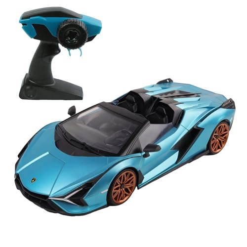 TURBO CHALLENGE - Lamborghini Sian - RC Prestige - 1/16-098852 - Ferngesteuertes Auto - Blau - Batterien Nicht enthalten - Kunststoff - Kinderspielzeug - Geschenk - Ab 6 Jahren von TURBO CHALLENGE