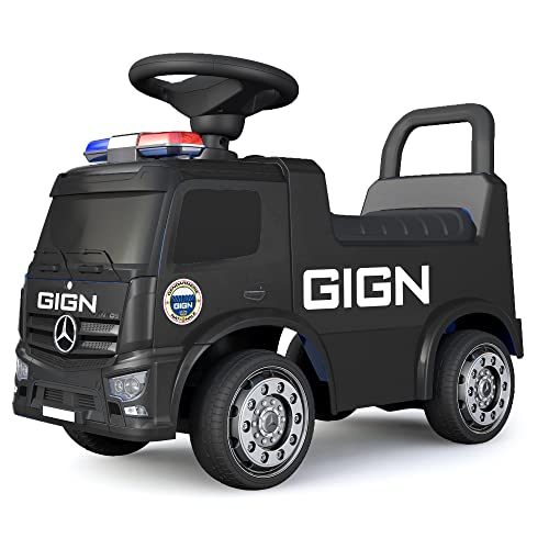 TURBO CHALLENGE - Mercedes Antos GIGN - Lauflernhilfe - 119218 - Freilauf - Schwarz - Max. 25 kg - Kunststoff - Batterien nicht enthalten - Kinderspielzeug - Geschenk - Ab 12 Monaten von TURBO CHALLENGE