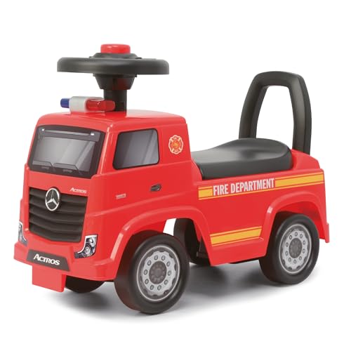 TURBO CHALLENGE - Mercedes Actros Feuerwehrmann – Lauflernhilfe – 119300 – Freiräder – Rot – max. 23 kg – Kunststoff – Spielzeug für Kinder – Geschenk – offizielles Lizenzprodukt – ab 12 Monaten von TURBO CHALLENGE