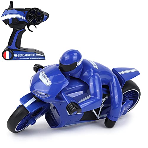 TURBO CHALLENGE - Moto - Gendarmerie - 095998 - Ferngesteuertes Fahrzeug - Blau - 1/14 - Fahrbereit - Wiederaufladbarer Akku und Batterien inklusive - Kunststoff - Ab 5 Jahren von TURBO CHALLENGE