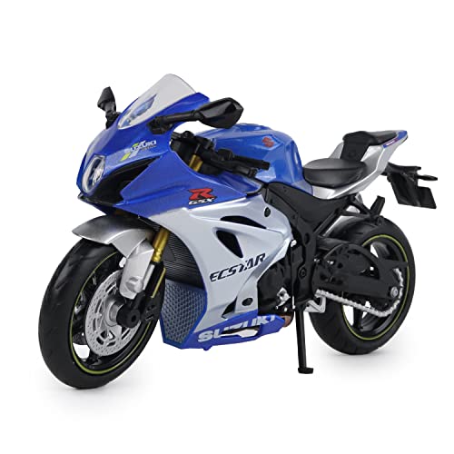 TURBO CHALLENGE - Moto Suzuki GSXR 1000 - Druckguss - 029932-1/12 - Freilauf-Fahrzeug - Blau - Metall - Kinderspielzeug - Geschenke - Ab 3 Jahren von TURBO CHALLENGE