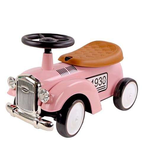 TURBO CHALLENGE - Retro Vintage - Lauflernhilfe - 119184 - Freilauf - Rosa - Max. 25 kg - Kunststoff - Kinderspielzeug - Geschenk - Geburtstag - Dekoration - Zimmer - Ab 12 Monaten von TURBO CHALLENGE