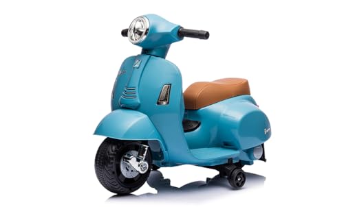 TURBO CHALLENGE - Vespa Gts - Elektrischer Transporter - 119167 - Roller - Blau - Fahrbereit - Maximal 25 kg - Kunststoff - Wiederaufladbare Batterien - Ab 18 Monaten von TURBO CHALLENGE