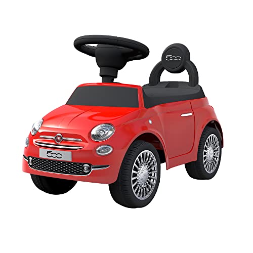 Turbo Challenge - FIAT 500 - Lauflernhilfe - 119099 - Freilauf - Rot - Max. 25 kg - Kunststoff - Batterien Nicht enthalten - Kinderspielzeug - Geschenk - Ab 12 Monaten von TURBO CHALLENGE