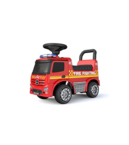 TURBO CHALLENGE - Mercedes Antos Feuerwehr - Lauflernhilfe - 119204 - Freilauf - Rot - Max. 25 kg - Kunststoff - Batterien nicht enthalten - Kinderspielzeug - Geschenk - Ab 12 Monaten von TURBO CHALLENGE