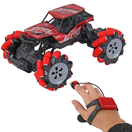 TURBO CHALLENGE 4 x 4 Twist 360° Metall – Turbo Drift – Rot – 090097 – Auto mit Fernbedienung per Armband – Frequenz 2,4 GHz – bereit zum Rollen – Maßstab 1/16 – Musik und beleuchtet – ab 8 Jahren von TURBO CHALLENGE