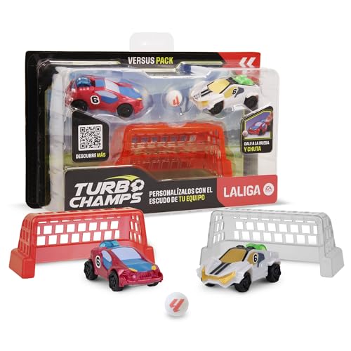 TURBO CHAMPS Die Liga Blue Grana gegen Weiß, die Leidenschaft für den Fußball verschmilzt mit der Aufregung der Autos, Spielen Sie mit den Autos der Liga, Spielzeug für Jungen und Mädchen ab 6 Jahren von IMC Toys