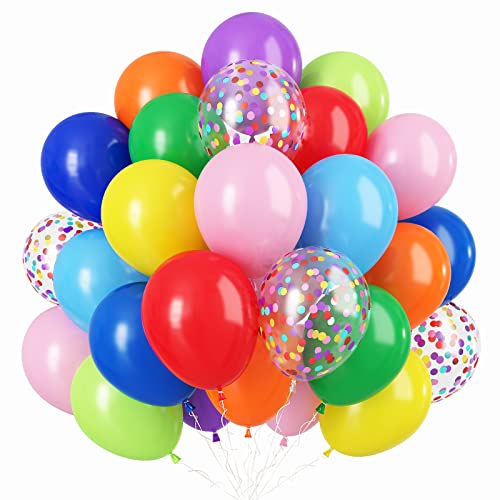 12 Zoll Bunte Luftballons 56 Stück Assortiert Farbe Regenbogen Ballons Rot Blau Lila Grün Rosas Konfetti Ballons Für Geburtstag Party Babydusche Taufe Picnic Festival Jahrestag Fasching Decoration von TUTUXMA