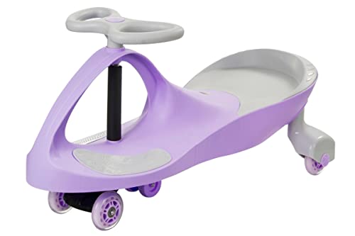 Kinder 3+, TwistCar, Auto Kleinkinderfahrzeug, Spielzeugauto, Jungen & Mädchen, Auto Twist Car mit Lenker, Kautschuk Räder, Belastbar bis 120 kg, Lila LED von TWISTCAR