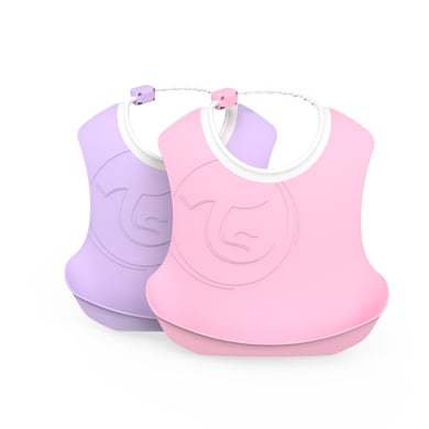 TWISTSHAKE Lätzchen 2er-Pack 4+ Monate pastel pink / violett von TWISTSHAKE