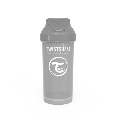 TWISTSHAKE Strohhalmflasche Straw Cup 360 ml 12+ Monate pastel grau von TWISTSHAKE