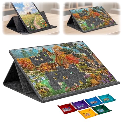 Faltbares Puzzlebrett,Puzzle-Brett 1000 Teile mit 2-in-1-Ständer und Abdeckung,kippbares Puzzle Board mit 6 Sortierer,Puzzletisch Aufbewahrung,Geschenk für Kinder Erwachsene 32 * 22 inches Faltbares Puzzlebrett,Puzzle-Brett 1000 Teile mit 2-in-1-Ständer und Abdeckung,kippbares Puzzle Board mit 6 Sortierer,Puzzletisch Aufbewahrung,Geschenk für Kinder Erwachsene 32 * 22 inches von TWSOUL