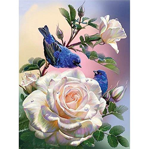 Puzzel Für Erwachsene Holzpuzzle 1000 Teile Blauer Vogel Der Weißen Blume Unisex-Spiele von TWYYDP