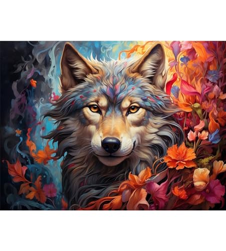 TWYYDP 1000 Teile Puzzle,Graue Wolfsblumenlandschaft Puzzle,Holzpuzzles für die ganze Familie von TWYYDP