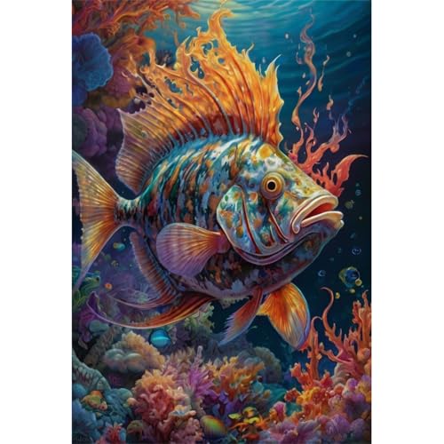 TWYYDP 1000 Teile Puzzle,Korallengestreifter Fisch Puzzle,Einzigartige Holzpuzzles von TWYYDP