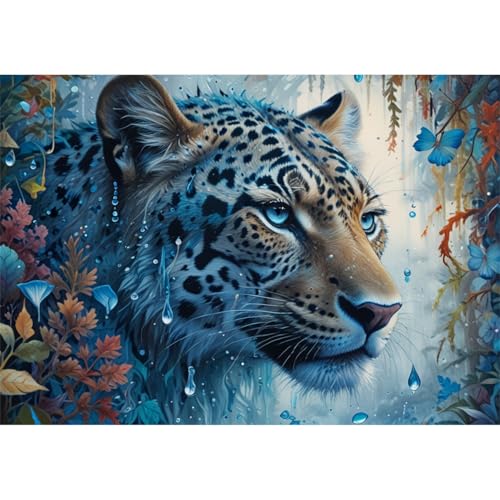 TWYYDP 1000 Teile Puzzle,Wilder Tierleopard Puzzle,Einzigartige Holzpuzzles von TWYYDP