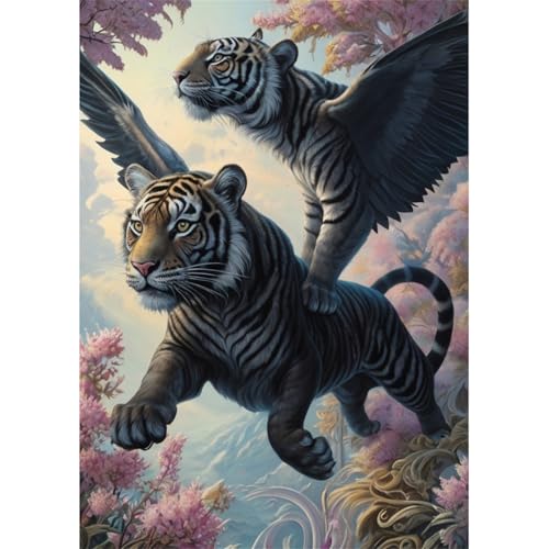 TWYYDP 1000 Teile Puzzle für Erwachsene,Fliegender Tiger,Holzpuzzle,Gemälde Zum Sammeln von TWYYDP