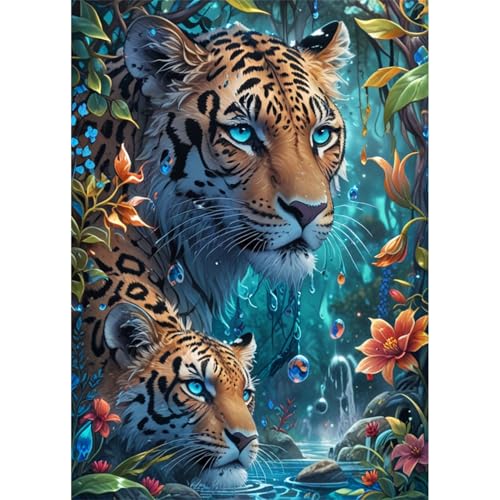 TWYYDP 1000 Teile Puzzle für Erwachsene,Holzpuzzle,Tiger Auf Dem Wasser,Gemälde Zum Sammeln von TWYYDP