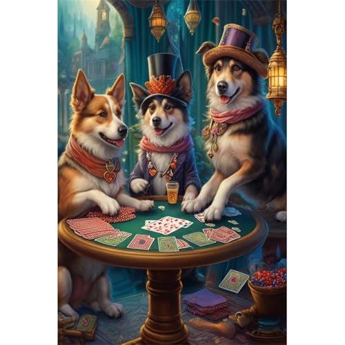 TWYYDP 1000 Teile Puzzle für Erwachsene,Hund Spielt Poker,Holzpuzzle,Spiele Zum Stressabbau von TWYYDP