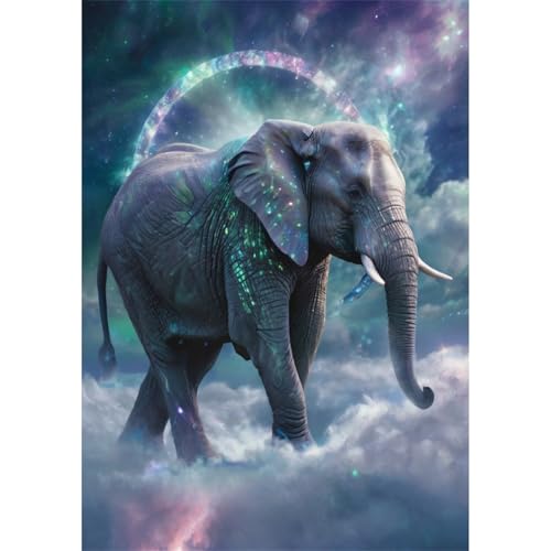 TWYYDP 1000 Teile Puzzle für Erwachsene,Wolken Sternenhimmel Elefant Tier,Holzpuzzle,Gemälde Zum Sammeln von TWYYDP