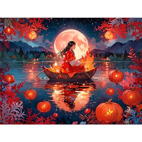 TWYYDP 1000 Teile Puzzle für Erwachsene und Kinder ab 14 Jahren,Lakemoongirlreflectionlandscape Puzzle,Holzpuzzles als DIY-Wanddekoration für Zuhause von TWYYDP