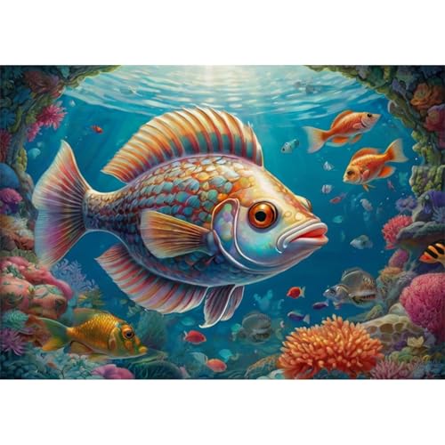 TWYYDP 1000 Teile Puzzle für Erwachsene und Kinder ab 14 Jahren,Meerestier Fisch Puzzle,Lernspiele Aus Holzpuzzles von TWYYDP