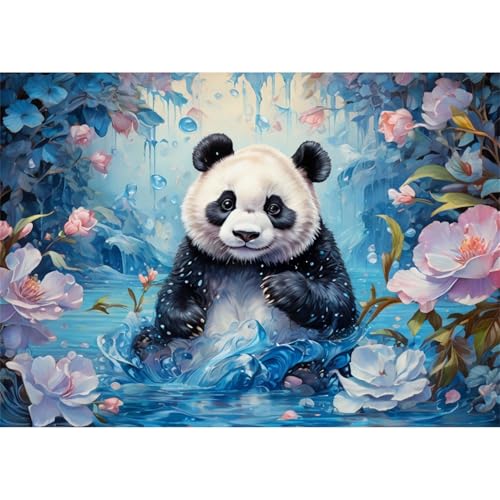 TWYYDP 1000 Teile Puzzle für Erwachsene und Kinder ab 14 Jahren,Riesiges Panda-Tier, Das Im Wasser Spielt Puzzle,Lernspiele Aus Holzpuzzles von TWYYDP