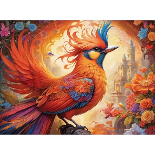 TWYYDP 1000 Teile Puzzle für Erwachsene und Kinder ab 14 Jahren,Roter Vogel Puzzle,Lernspiele Aus Holzpuzzles von TWYYDP