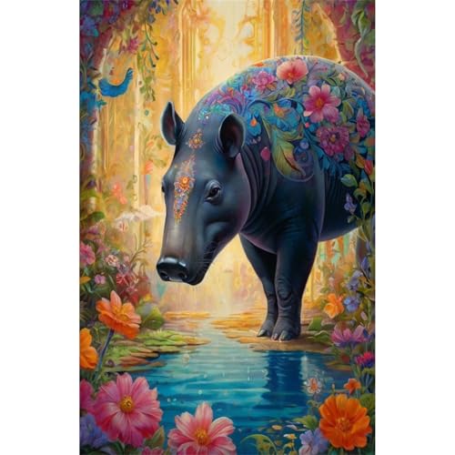 TWYYDP 1000 Teile Puzzle für Erwachsene und Kinder ab 14 Jahren,Tapir-Tierwelt Puzzle,Lernspiele Aus Holzpuzzles von TWYYDP