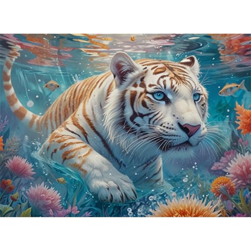 TWYYDP 1000 Teile Puzzle für Erwachsene und Kinder ab 14 Jahren,Unterwassertiger Puzzle,Lernspiele Aus Holzpuzzles von TWYYDP