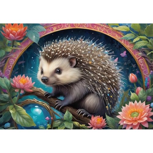 TWYYDP 1000 Teile Puzzle für Erwachsene und Kinder ab 14 Jahren,Wildtier-Igel Puzzle,Lernspiele Aus Holzpuzzles von TWYYDP