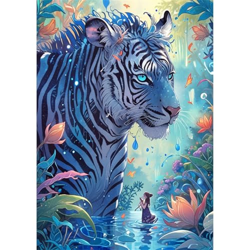 TWYYDP 1000 Teile Puzzle für Erwachsene und Kinder ab 14 Jahren,Zebra Weißer Tiger Puzzle,Lernspiele Aus Holzpuzzles von TWYYDP