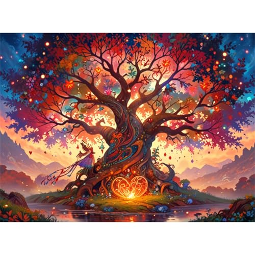 TWYYDP 1500 Teile Puzzle,Bunte Baumlandschaft Puzzle,Exklusive Puzzles von TWYYDP