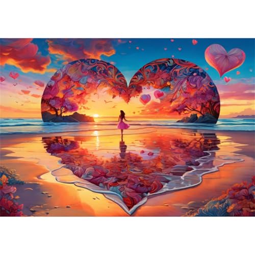 TWYYDP 1500 Teile Puzzle,Herzförmige Baumlandschaft Puzzle,Holzpuzzles Als Wanddekoration von TWYYDP