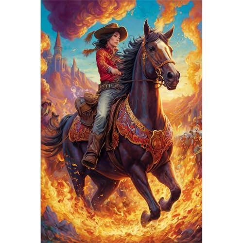 TWYYDP 1500 Teile Puzzle Cowboy-Reiter Puzzle Familienspiele Aus Holzpuzzles Als DIY-Geschenke von TWYYDP