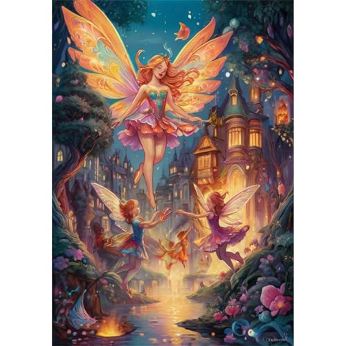 TWYYDP 1500 Teile Puzzle für Erwachsene,Elfenfeenmädchen Fliegt,Holzpuzzle,Spiele für Ältere Menschen TWYYDP 1500 Teile Puzzle für Erwachsene,Elfenfeenmädchen Fliegt,Holzpuzzle,Spiele für Ältere Menschen von TWYYDP