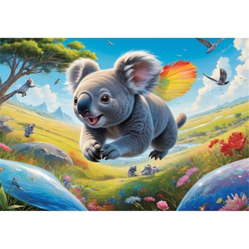 TWYYDP 1500 Teile Puzzle für Erwachsene,Fliegendes Koala-Tier,Holzpuzzle,Schwieriges Rätsel von TWYYDP