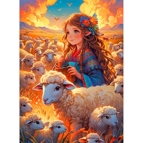 TWYYDP 1500 Teile Puzzle für Erwachsene,Kleine Mädchen und Schafe Puzzle,Holzpuzzles zum Stressabbau von TWYYDP