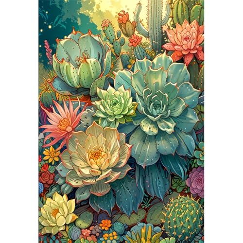 TWYYDP 1500 Teile Puzzle für Erwachsene,Sukkulenten Kaktus,Holzpuzzle,Spiele für Ältere Menschen TWYYDP 1500 Teile Puzzle für Erwachsene,Sukkulenten Kaktus,Holzpuzzle,Spiele für Ältere Menschen von TWYYDP