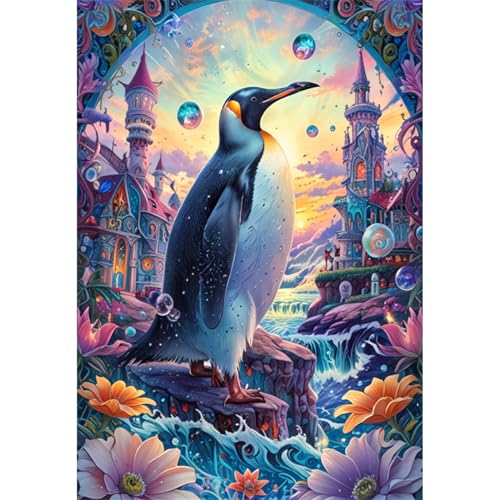 TWYYDP 1500 Teile Puzzle für Erwachsene,Wasserblumen und Pinguine,Holzpuzzle,Gelegenheitsspiele von TWYYDP