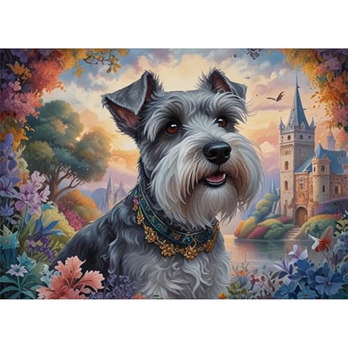 TWYYDP 520 Teile Puzzle,Blumenschnauzer Puzzle,Puzzle für Erwachsene und Kinder ab 14 Jahren von TWYYDP